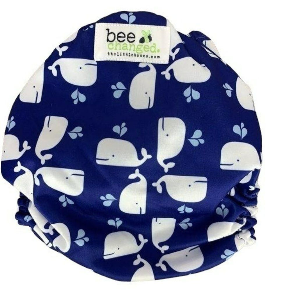 Bee Changed Girls‎ Boys Blue Whale Adjustable Snap Diaper Adjustable
